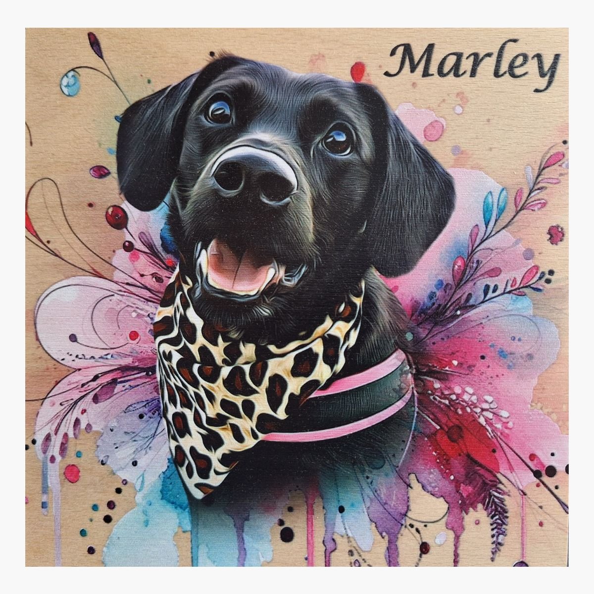 neldi art gallery product Splash Art Portrait on wood 54