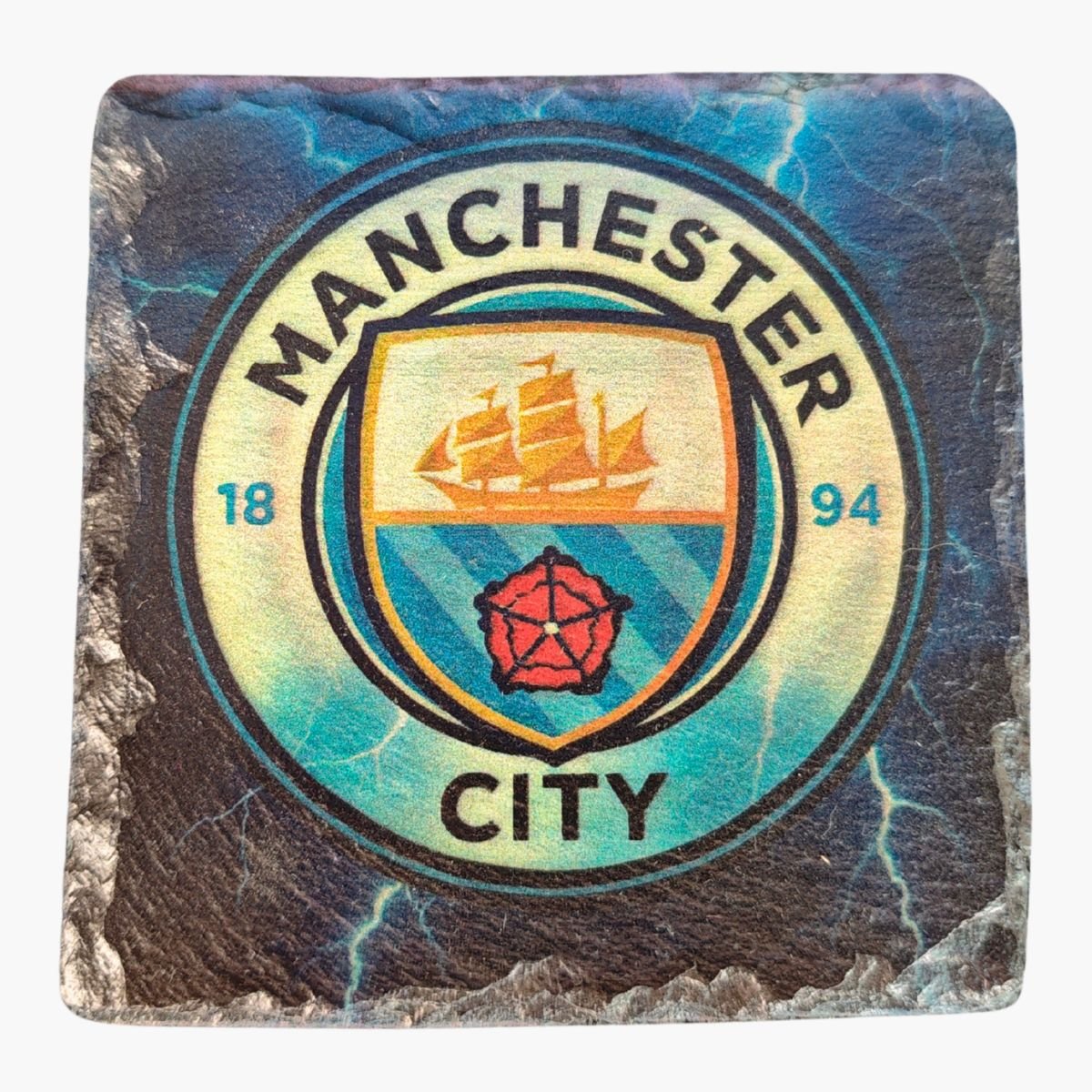 neldi art gallery product football crest slate Manchester City front