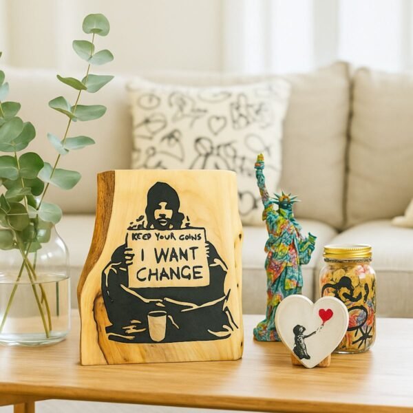 neldi art gallery product Banksy I Want Change concept