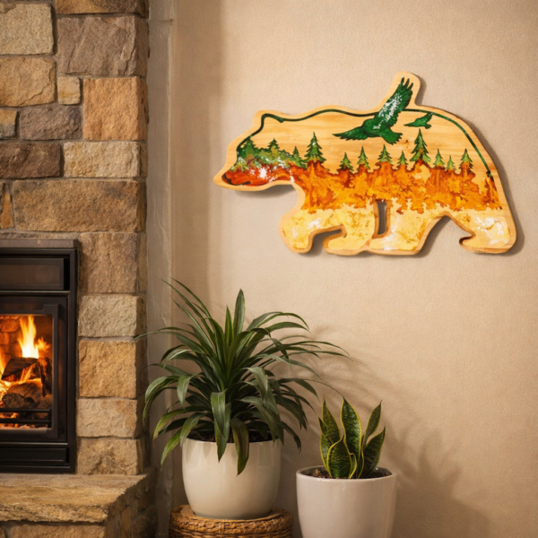 neldi art gallery product Brown Bear cut out Resin concept