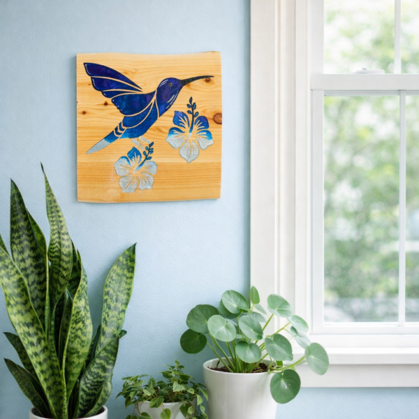 neldi art gallery product Hummingbird with Hibiscus concept