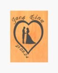 Neldi Art Gallery - Product, Engraved Couple Silhouette with Names & Date on Wood