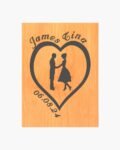 Neldi Art Gallery - Product, Engraved Couple Silhouette with Names & Date on Wood