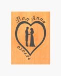 Neldi Art Gallery - Product, Engraved Couple Silhouette with Names & Date on Wood