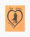 Neldi Art Gallery - Product, Engraved Couple Silhouette with Names & Date on Wood