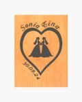 Neldi Art Gallery - Product, Engraved Couple Silhouette with Names & Date on Wood