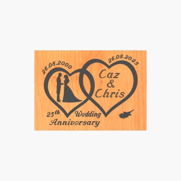 neldi art gallery product Wedding Anniversary Double Hearts couple1 black